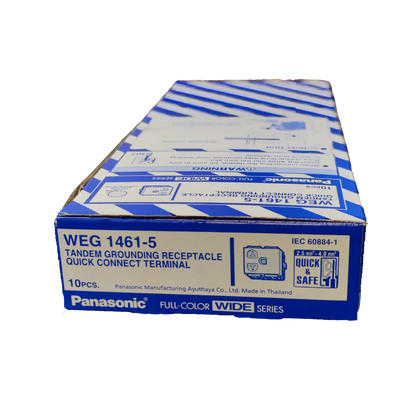 Panasonic Receptacle Quick Connect Terminal 20A tandem grounding receptacle box with 10 pieces