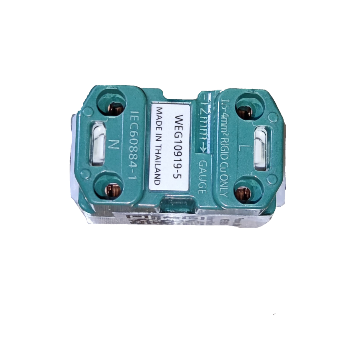 Panasonic 16A 250V quick connect terminal outlet green double terminal block marked L and N made in Thailand