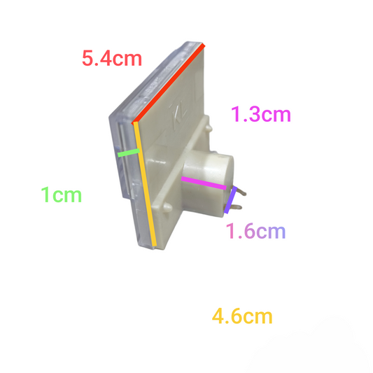 Denko Panel Meter Plastic Small 312A side view showing dimensions in centimeters for electrical trade tools