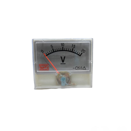 Denko Panel Meter Plastic Small 312A analog voltmeter with clear plastic casing and needle display