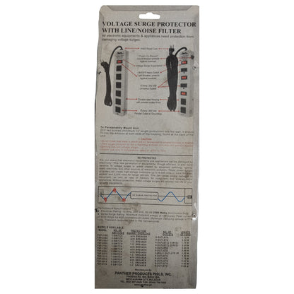 Panther Extension Cord  6 Gang Flat Pin with Ground 5 Meters with Single Switch AWG 16/3 (1.25mm x 3) Royal Cord PSP-0394