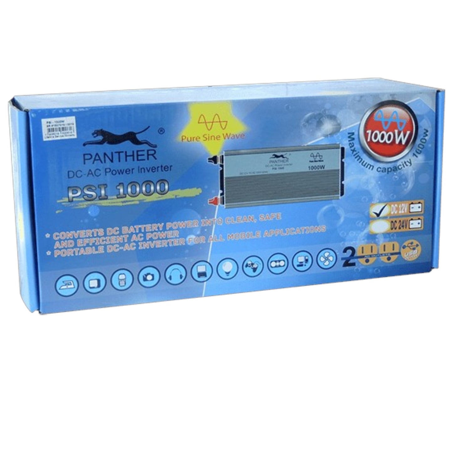 Panther 1000W Terminal Connection, Uninterruptible Power Supply  Power Inverter ( Pure Sine Wave) PSI1000 Input: 12V Out:220V