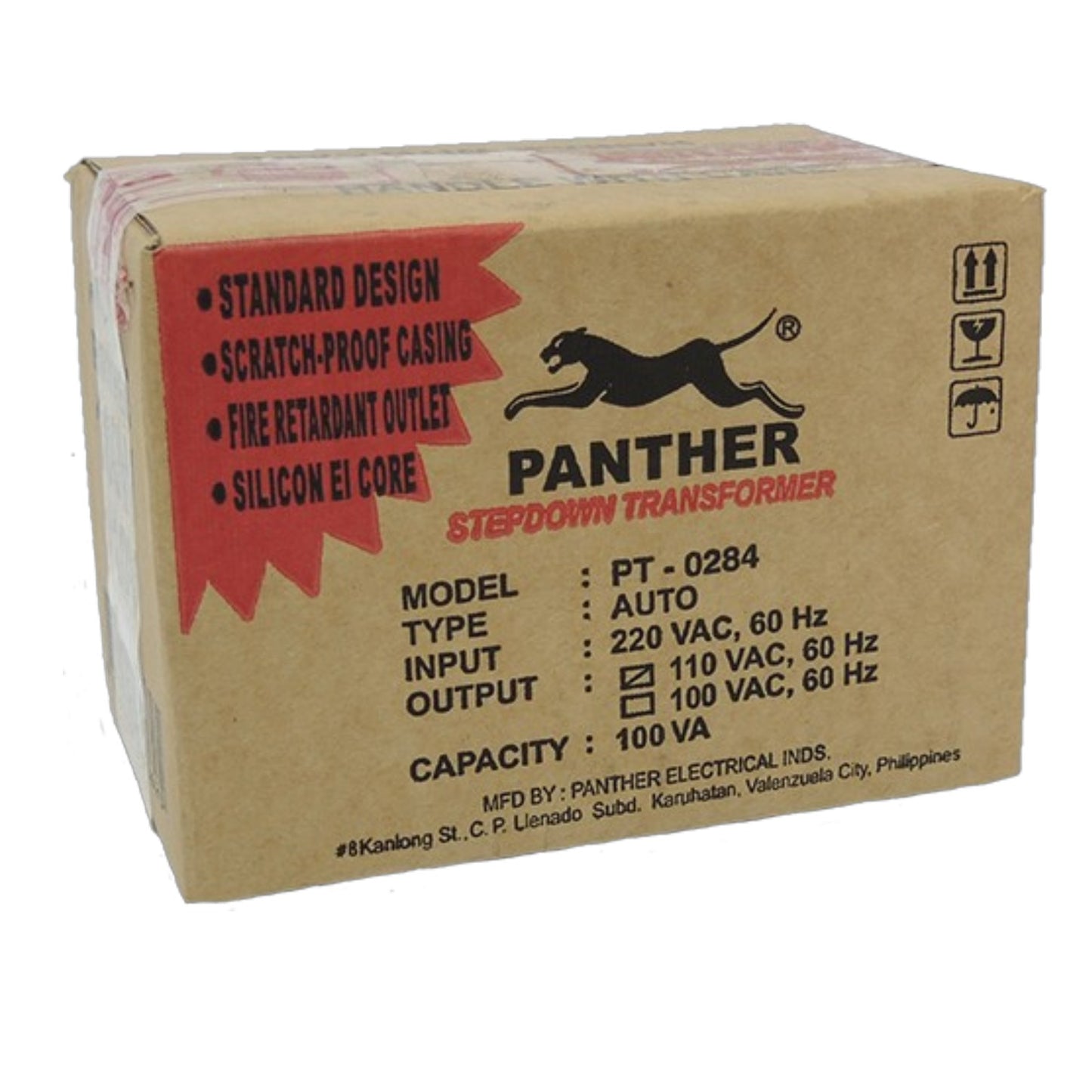 Panther 100W Fixed Type  Step-Down & Step-Up Transformer 100W-110V Transformer, Input;220V Output: 110V