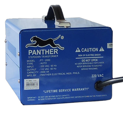 Panther 2000W  Step-Down Transformer Input 220V Output 110V, Box Type PT 2000W-110V