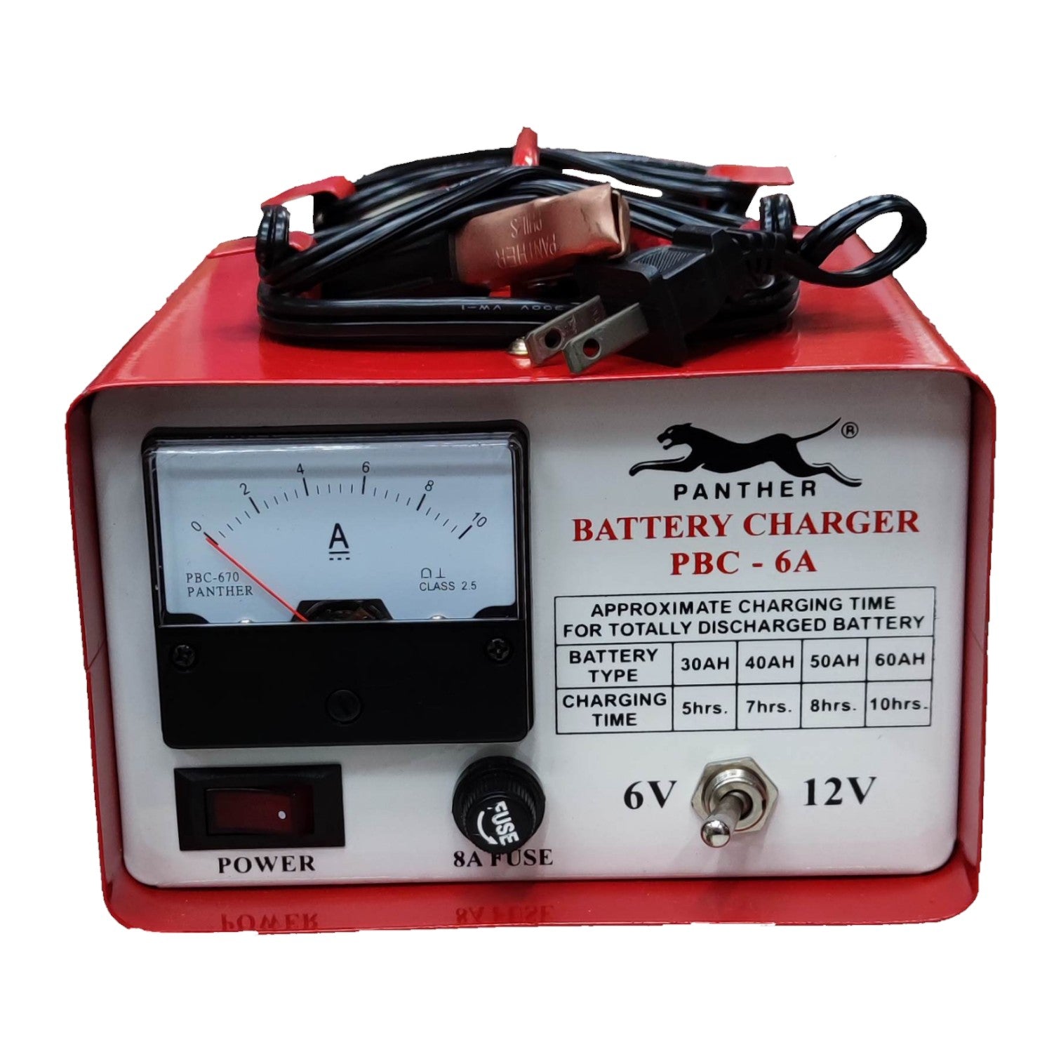 Panther Battery Charger 6A 6V or 12V DC PBC6A For SM1 Batteries or Car Batteries Electx Electrical Supply