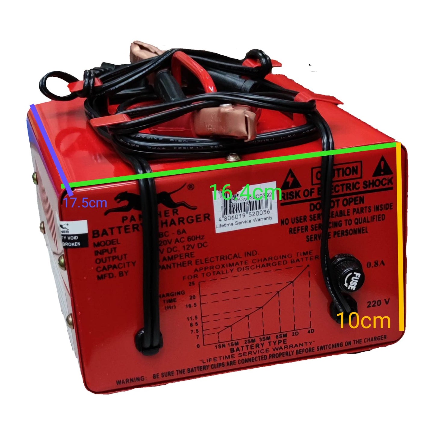 Panther Battery Charger 6A 6V or 12V DC PBC6A For SM1 Batteries or Car Batteries Electx Electrical Supply