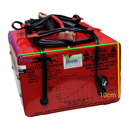 Panther Battery Charger 6A 6V or 12V DC PBC6A For SM1 Batteries or Car Batteries Electx Electrical Supply