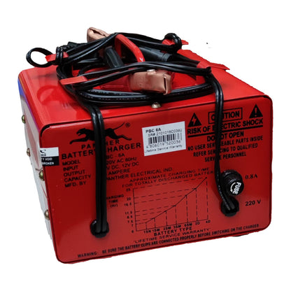 Panther Battery Charger 6A 6V or 12V DC PBC6A For SM1 Batteries or Car Batteries Electx Electrical Supply