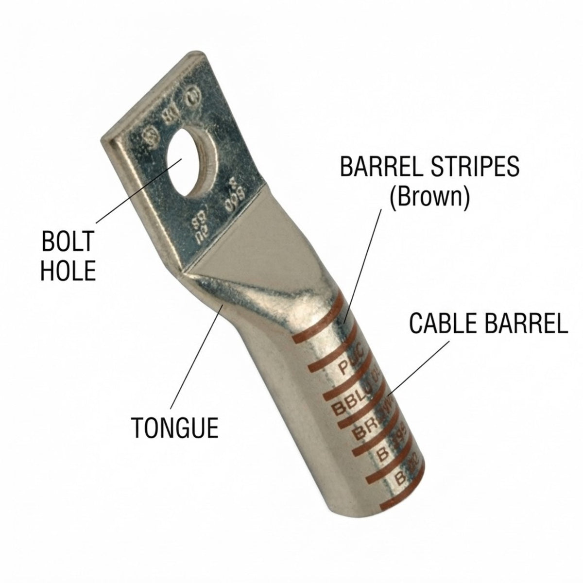 Pennunion 1000MCM Terminal Lugs 500mm Long Barrel 5/8 Stud Size Crimp Type (BBLU-100S)