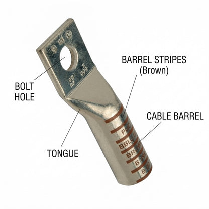 Pennunion 1000MCM Terminal Lugs 500mm Long Barrel 5/8 Stud Size Crimp Type (BBLU-100S)