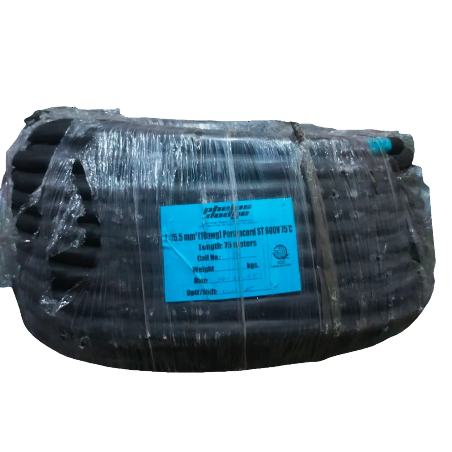 Phelps Dodge royal cord 2 core 5.5mm black electrical wire coil wrapped in plastic