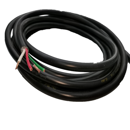 Phelps Dodge Royal Cord AWG 10 4 Core - Per Meter with black insulation and exposed wires