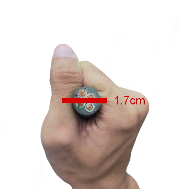 Phelps Dodge Royal Cord AWG 10 4 Core - Per Meter held in hand showcasing its thickness and durability