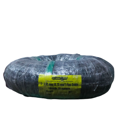 Phelps Dodge 0.75mm 3 core royal cord wire coil wrapped in clear plastic with yellow label