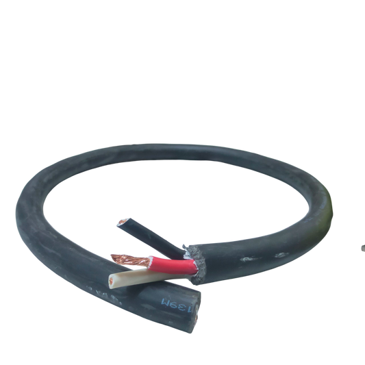 Phelps Dodge 8mm 3 core royal cord 5 meters electrical wire with black outer insulation