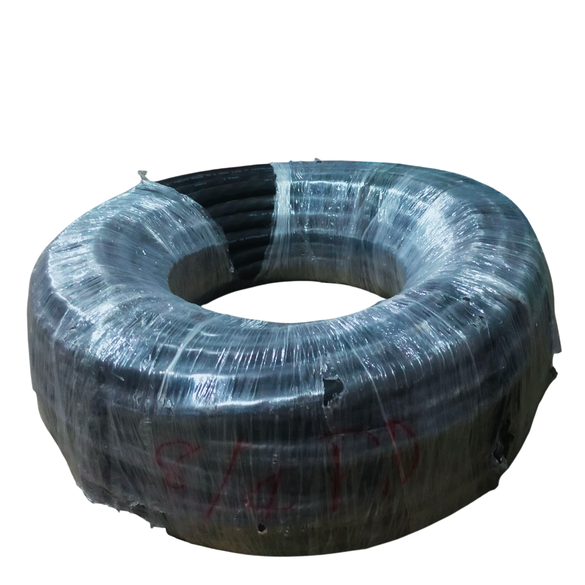 Coiled Phelps Dodge Royal Cord 8.0mm 4C wire wrapped in plastic for electrical use