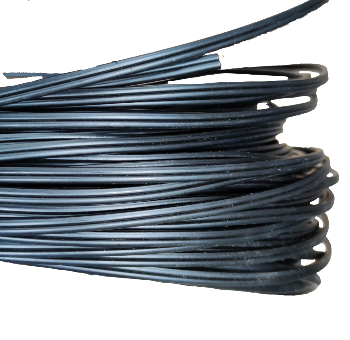 Philflex AWG 18 Telephone Drop Wire black insulated cable coiled for telecommunication use