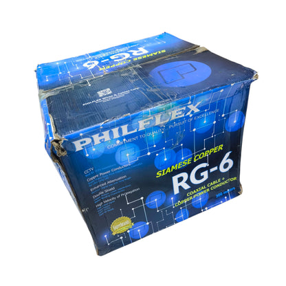 Philflex RG6 Siamese Cable with Power with Positive and Negative Wire For CCTV 1 Meter