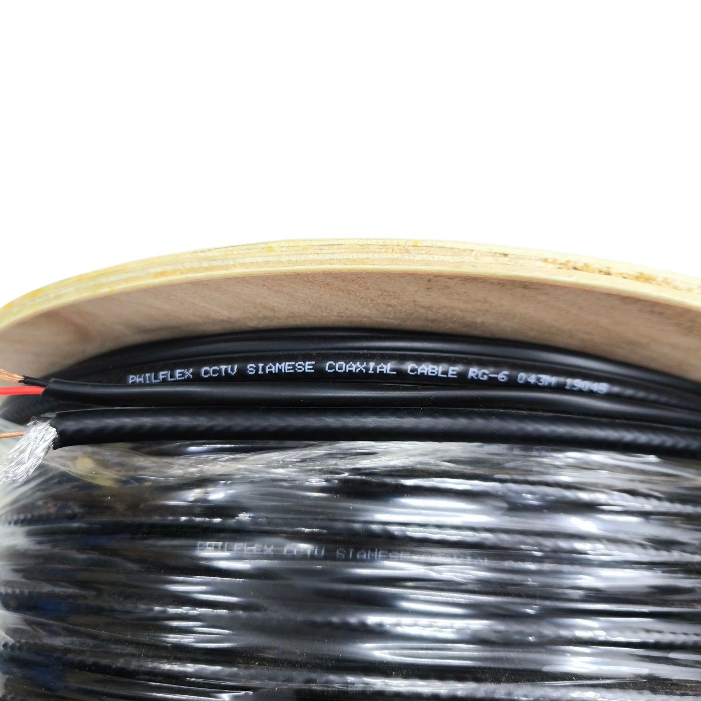 Philflex RG6 Siamese Cable with Power with Positive and Negative Wire For CCTV 1 Meter