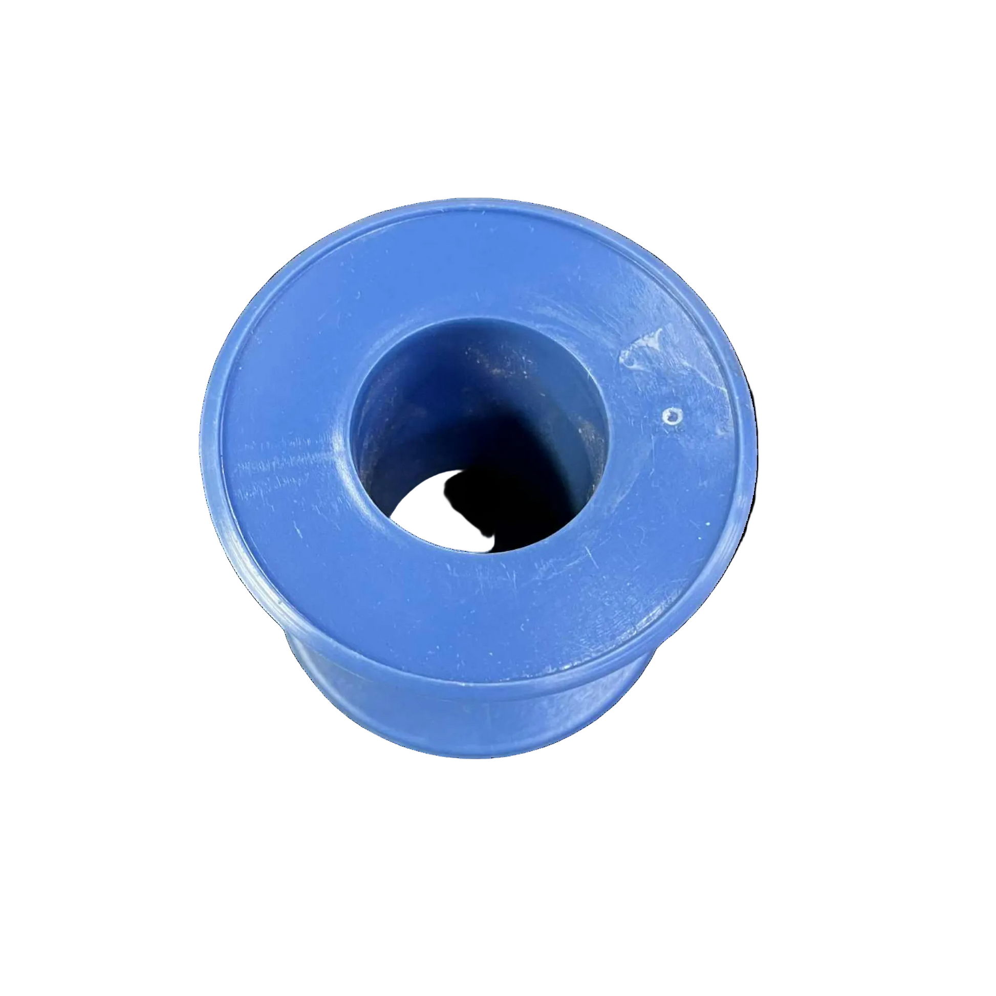 Blue rubber bushing on a white background