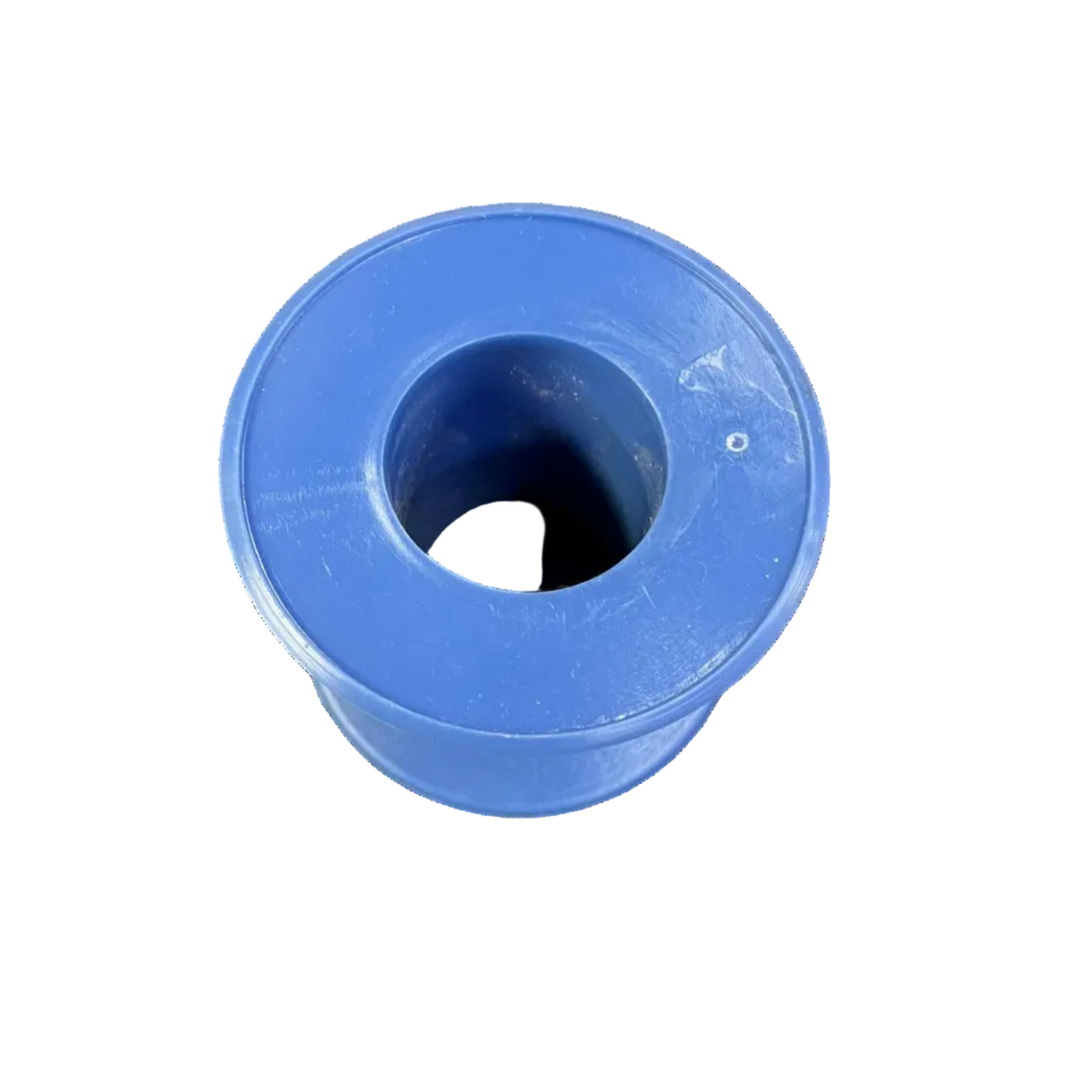 Blue rubber bushing on a white background