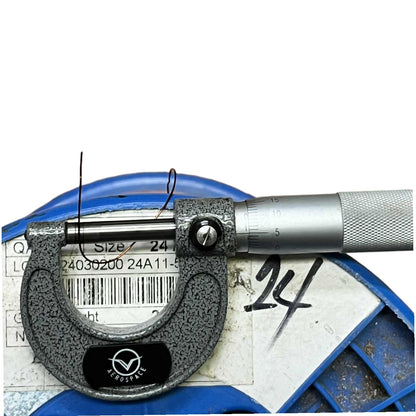 Micrometer with a blue background