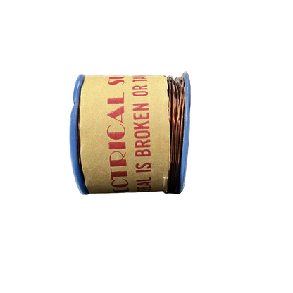 Spool of electrical wire with blue rim on a white background