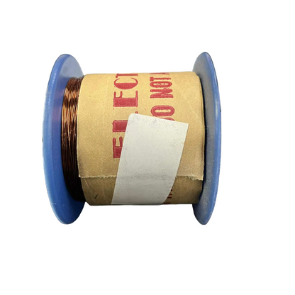 Spool of wire with a label on a white background