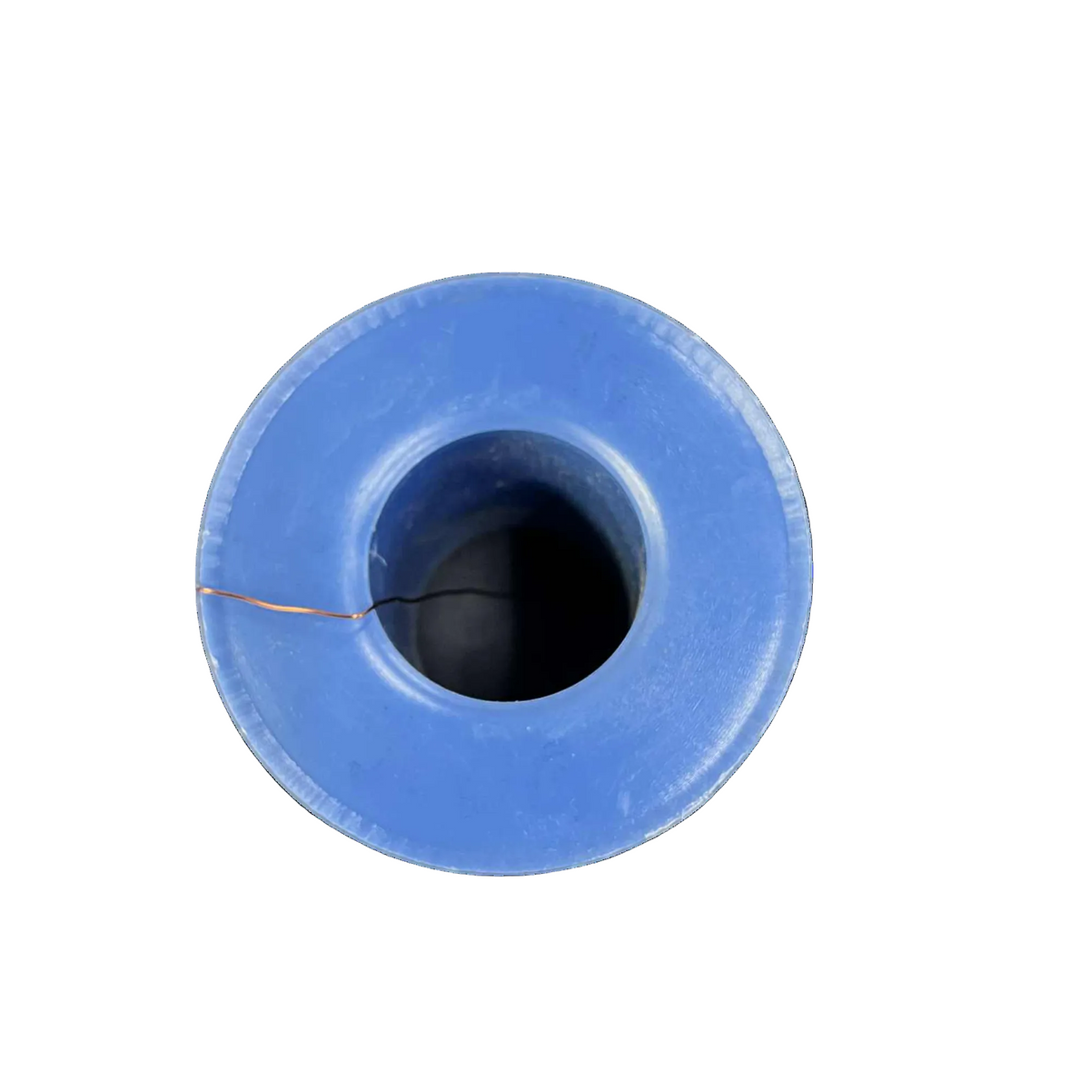 Blue rubber bushing on a white background