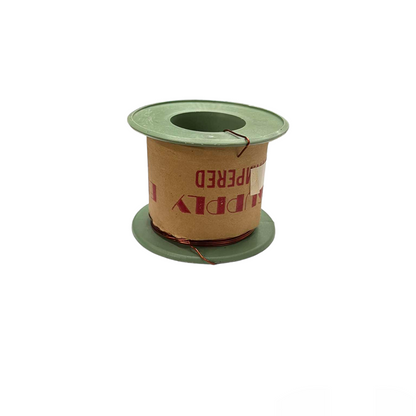 Spool of ribbon with a green top on a white background Philflex 400 Grams Magnet Wire AWG 26 Enameled Copper Wire 0.40mm Heavy Formix Approx 330.58 Meters Per Roll Electx Electrical Supply