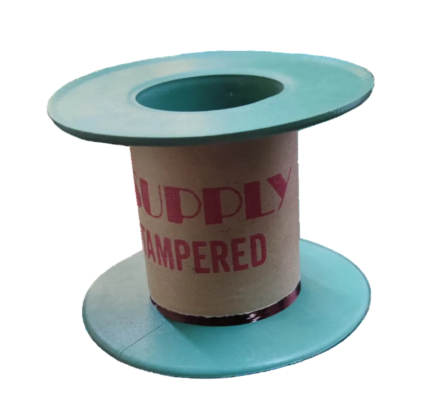 Spool of wire with 'Supply Tampered' text on a white background Philflex 500 Grams Magnet Wire AWG 39 Enameled Copper Wire 0.09mm Single Formix Approx 7936.51 Meters Per Roll  Electx Electrical Supply