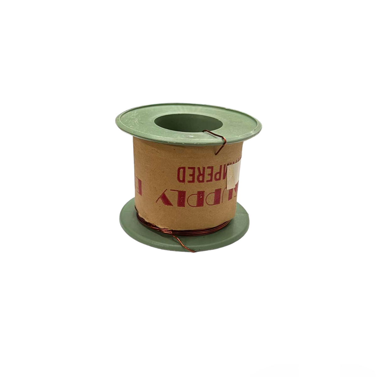 Spool of wire with a green lid on a white background Philflex 50 Grams Magnet Wire AWG 36 Enameled Copper Wire 0.12mm Single Formix 406.5 Meters per Roll Electx Electrical Supply