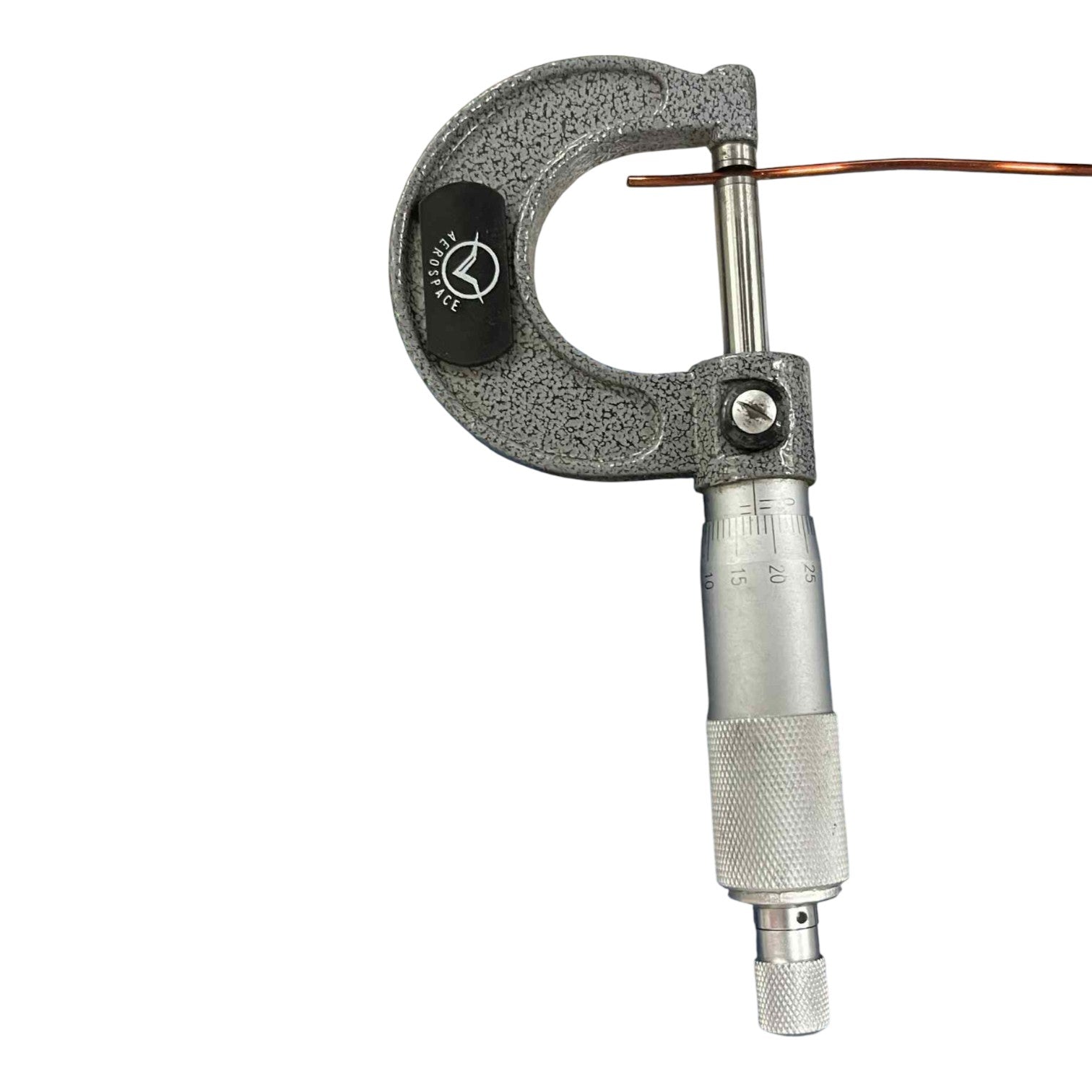 Micrometer caliper on a white background