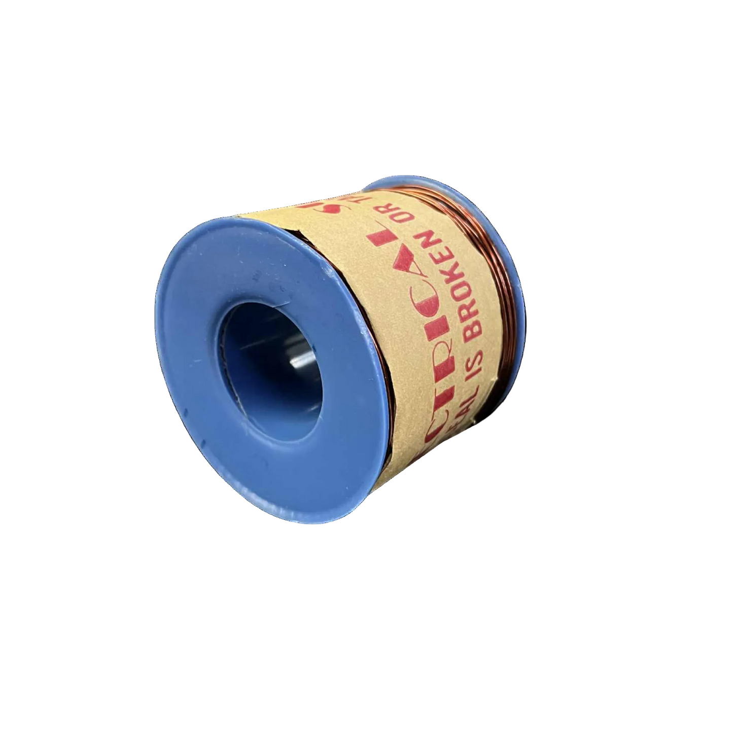 Philflex magnet wire AWG 23 800G on a spool with a blue exterior and labeling