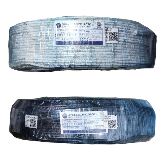 Two large rolls of Prilflex steel cable wrapped in protective plastic with white and blue labels, shown against a plain white background.