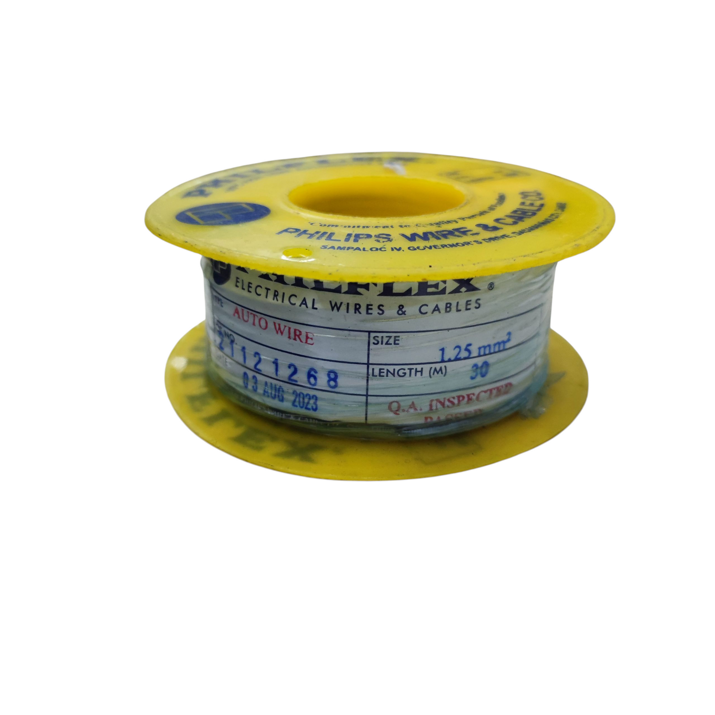 Philflex Auto Wire AWG 16 ( 1.25mm) Automotive Wire Auto Wire White 30Meters 1 Roll