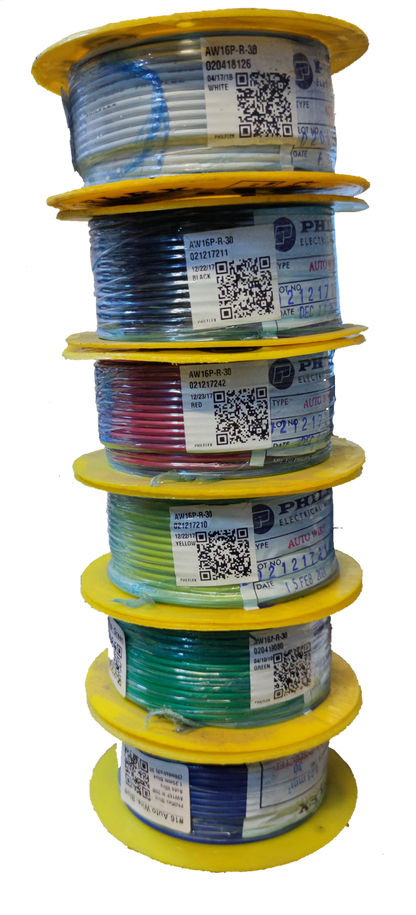 Philflex Auto Wire AWG 16 ( 1.25mm) Automotive Wire  Auto Wire Yellow 30 Meters 1 Roll Electx Electrical SUpply