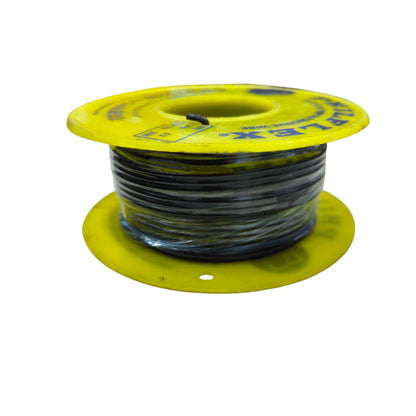 Philflex automotive wire 18 AWG Black 1 Roll 30 Meters on a yellow spool for automotive projects.
