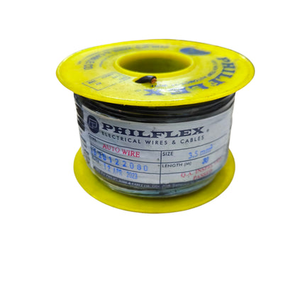 Philflex Autowire AWG 12 ( 3.5 mm) Automotive Wire Auto Wire Black 30 Meters per Roll
