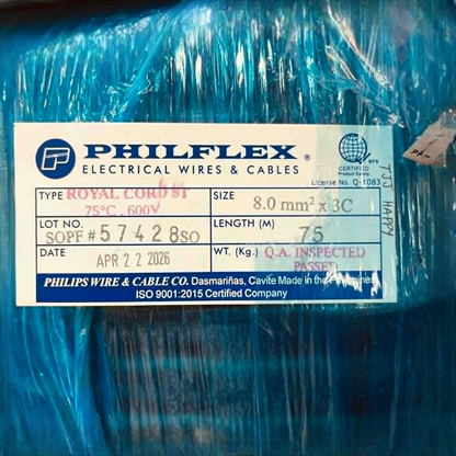 Philflex electrical wires & cables packaging with label