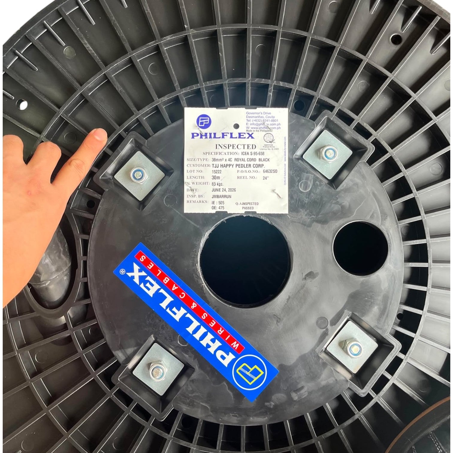 Philflex product with a hand pointing to it, showing brand label