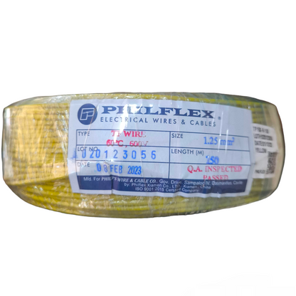 Philflex TF wire 16/7 1.25mm, Hook Up TF wire 1.25mm Yellow PXTF16/7Y
