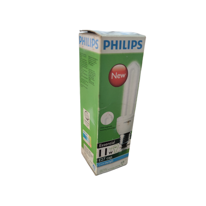 Philips 11W CFL Bulb E27 Daylight 6500K compact fluorescent light bulb in green packaging