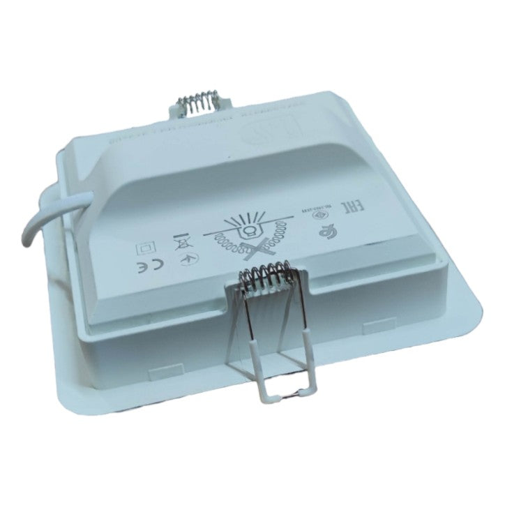 White electronic device with a spring mechanism on a white background