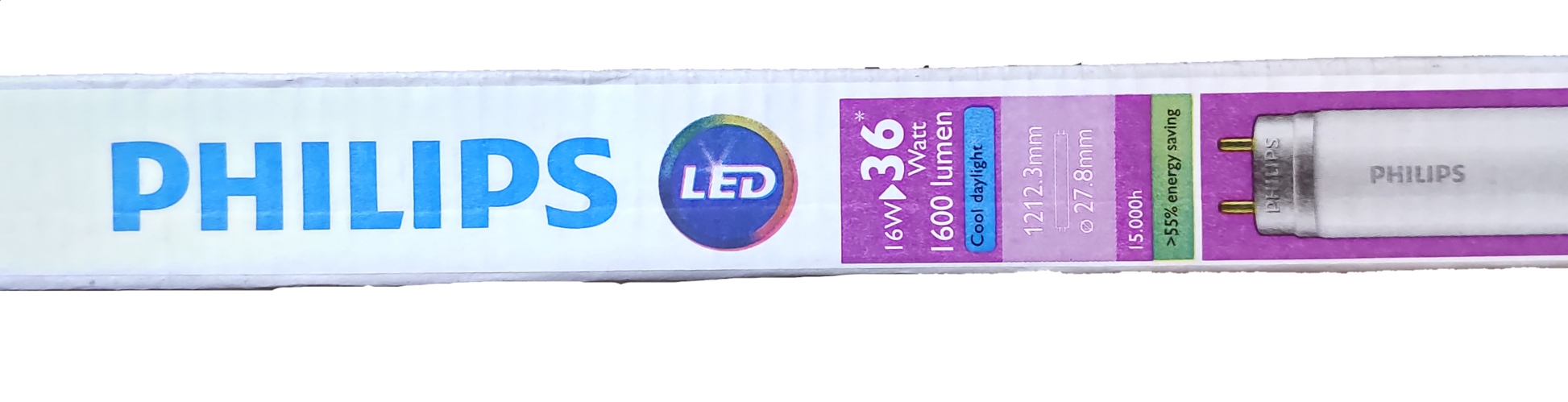Philips 16W LED Fluorescent Tube Cool Daylight T-8 220V Eco Fit Single Ended