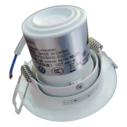 Light fixture with visible branding and specifications on a white background