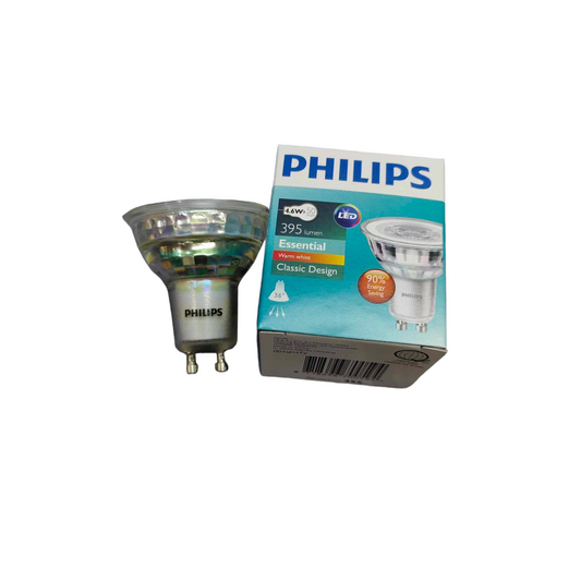 Philips LED light bulb and packaging on a white background