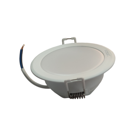 White recessed ceiling light on a white background