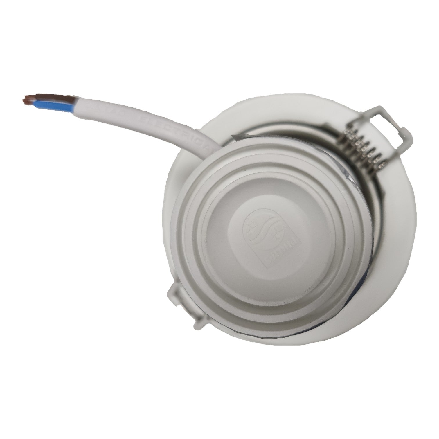Light fixture with wiring on a white background