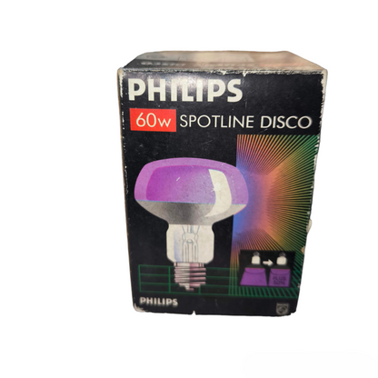 Philips 60W violet spotlight bulb in original packaging for disco lighting effects